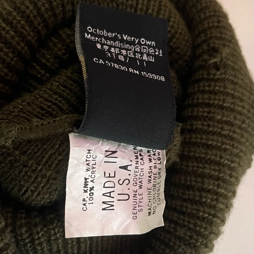 Collaboration Mikami and OVO dark green beanie